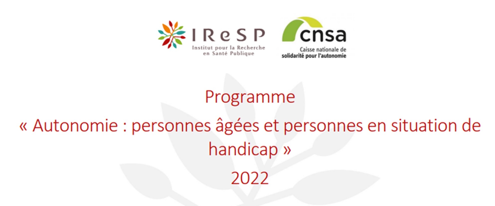 IRESP Call 2022 Health services and transformation of medicosocial offer