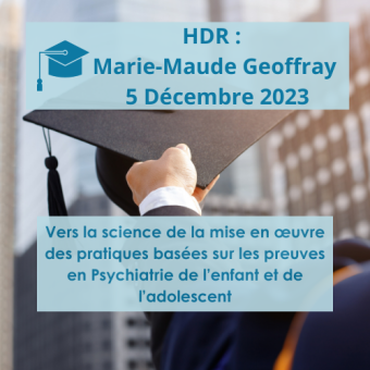 Soutenance HDR de Marie-Maude GEOFFRAY le 5 Décembre 2023